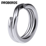 PROBEROS 50pcs Fishing Split Rings for CrankHard Bait Silver Stainless Steel 0#-12# Fishing Connector Accessories tackle