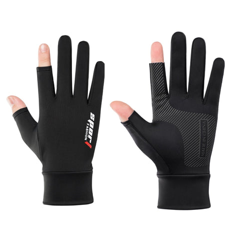 Summer Fishing Gloves for Men Ice Silk Non-Slip Sun Protection Cycling Gloves Thin Anti-UV Outdoor Sports Motorcycle Gloves