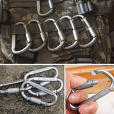 6pcs/lot Carabiner Travel Kit Camping Equipment Alloy Aluminum Survival Gear Camp Mountaineering Hook Mosqueton Carabiner