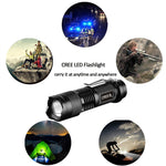 Powerful Tactical Flashlights Portable LED Camping Lamps 3 Modes Zoomable Torch Light Lanterns Self Defense 6pcs/Lot z50