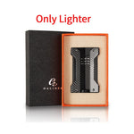 Luxury Cigar Lighter Professional Butane Gas Torch Lighters Cigar Accessories Travel Blue Flame Jet Fire Starter