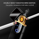 Flint Survival Lighter Fire Starter Ignition USB Charging Permanent Cigarette Accessories Outdoor Tools Field  Fingerprint Cigar