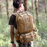 55L Large Capacity Tctical Backpack Men Military Outdoor Hiking Backpack 4 In 1 Travel Climbing Bag  Travel Backpack Hunting Bag
