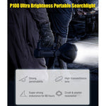Powerful LED Flashlight  Super Bright LED Portable Spotlights Flashlight Rechargeable Big Head Searchlight Work Spotligh