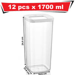 12 Pcs High Quality Storage Box Food Set Food Storage Container Kitchen Refrigerator Noodle Box Multigrain Storage Tank Transparent